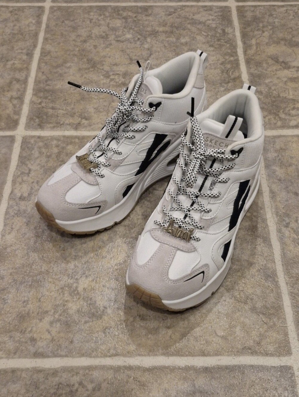 Avani By Skechers Uno Wedge Chunky Lace-Up Sneakers Size 7.5